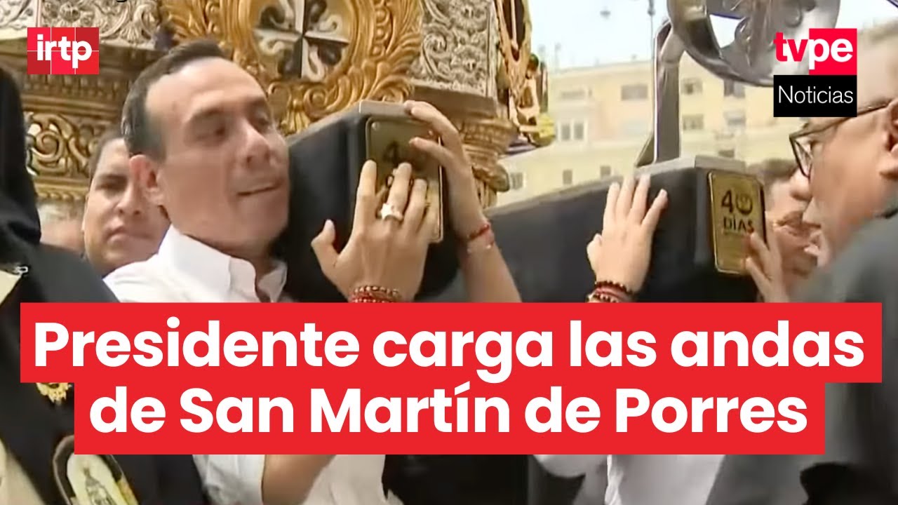Presidente José Jeri encabeza homenaje en honor a San Martín de Porres en la plaza de Armas de Lima