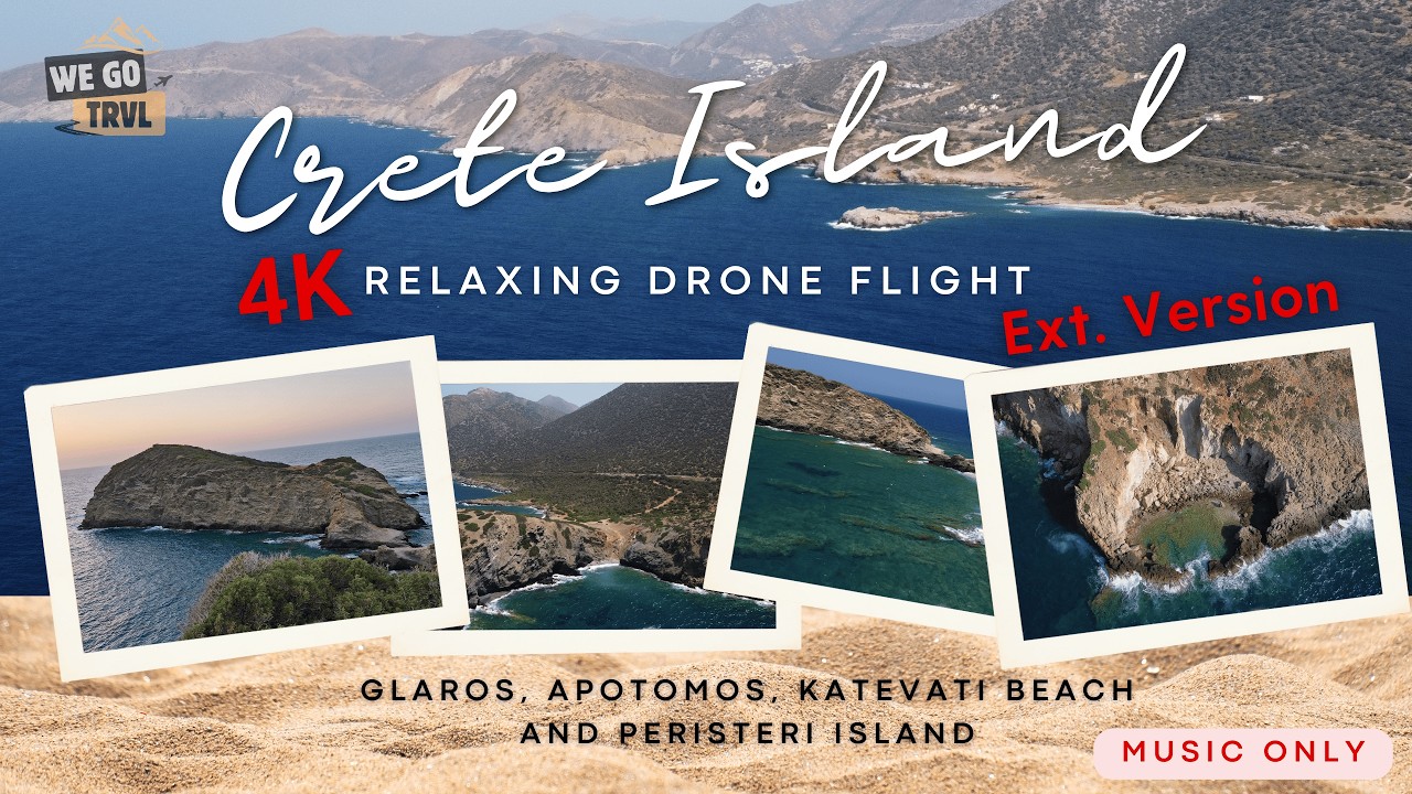 Ultimate Relaxing DJI Drone Journey over Crete Greece Beaches & Coastline P. 3, Music only edition