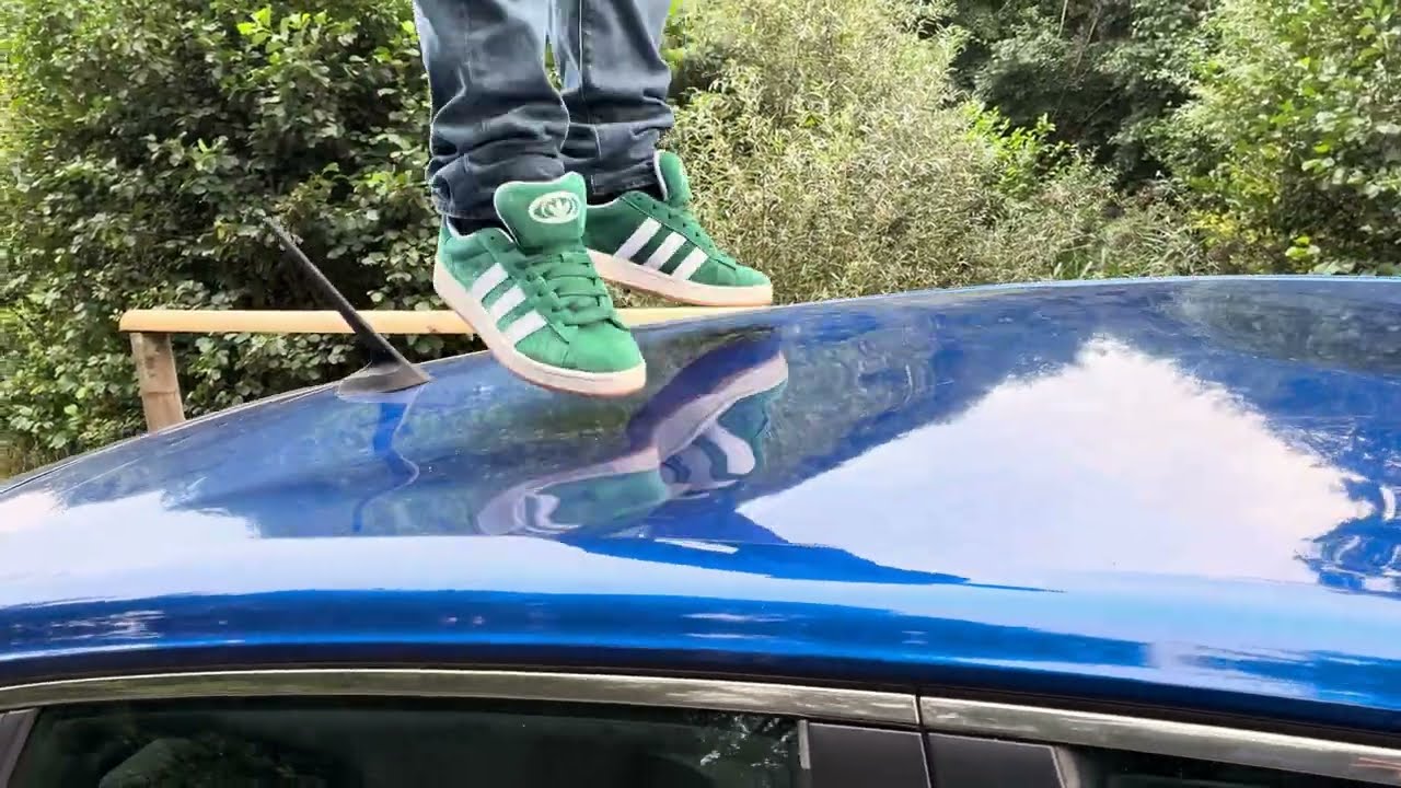 The Meeting 6 - 7 - Alex having fun on my car in green Adidas Campus - POV 1