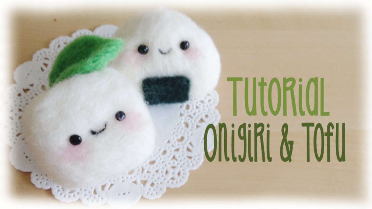 Kawaii Tofu Onigiri Needle Felt Tutorial