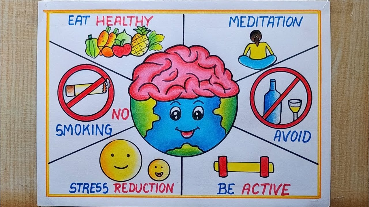 World Mental Health day drawing| World Mental Health day poster drawing| Health day poster drawing
