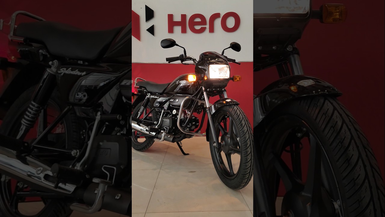 2025 New Model HERO SPLENDOR+ ALL BLACK Colour Look's 🔥🚀 100cc 👑 #splendor #ridersp