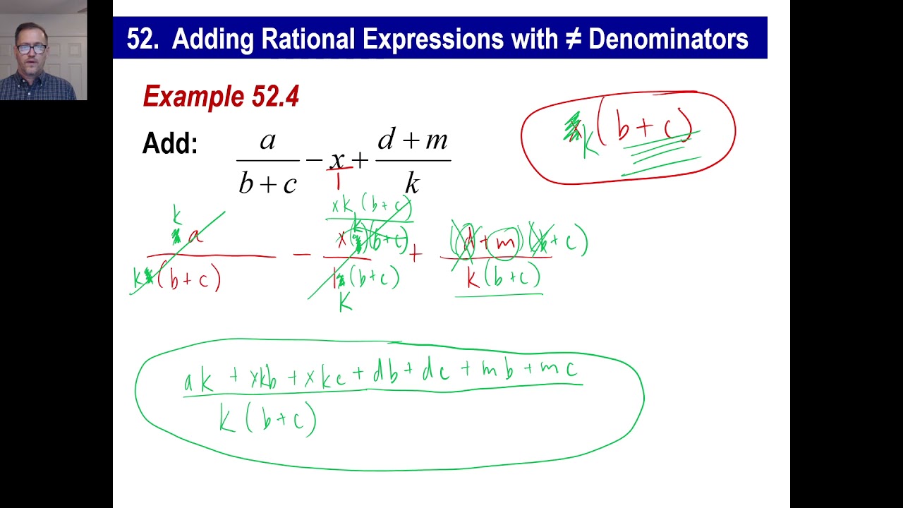 Saxon Math - Algebra 1: 3rd Edition (Lesson 52 - Adding Rational Expressions, Overall Average)