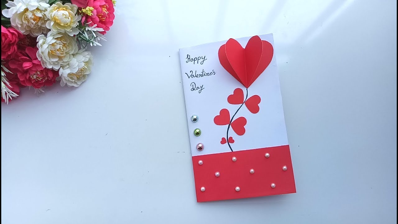 Handmade card for Valentines day | tutorial