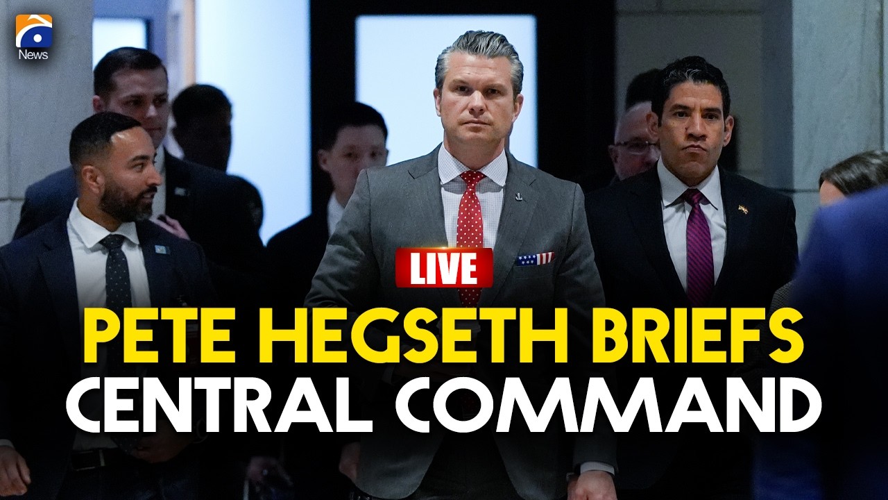 🔴 𝗟𝗶𝘃𝗲: U.S. Secretary Pete Hegseth Holds Press Briefing at U.S. Central Command | Geo News English
