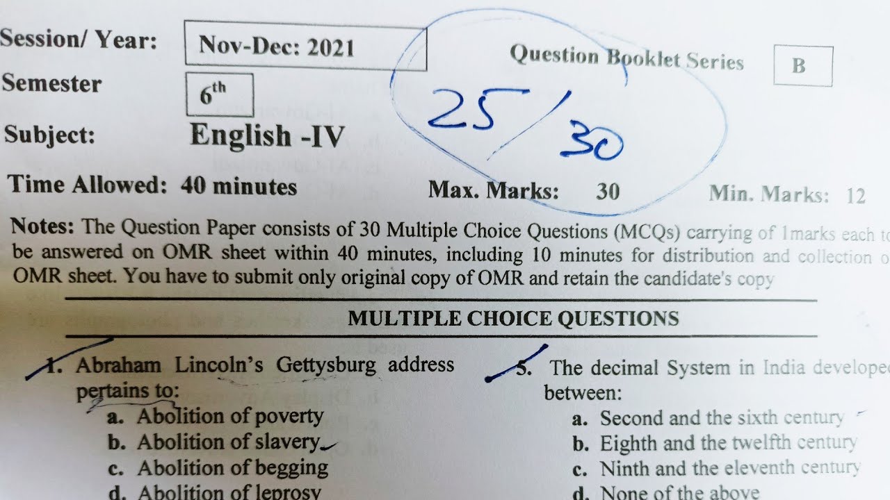 GENERAL English previous year paper 6th sem 2021 kashmir University