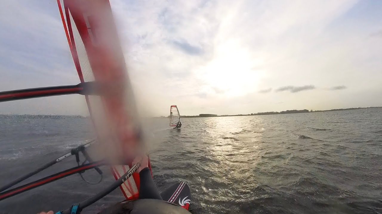 Windsurfing with Mom during Evening Sun💨🌊🌅