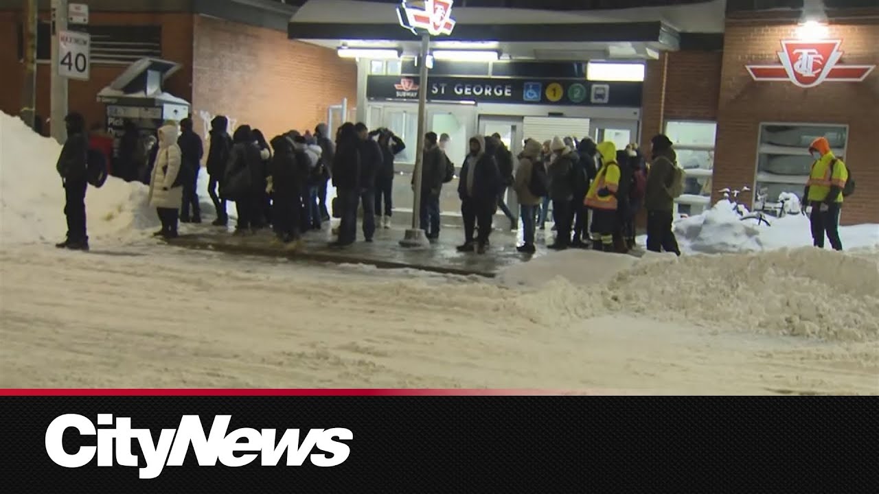 TTC subway lines shut down, commuters wait in cold for shuttle buses