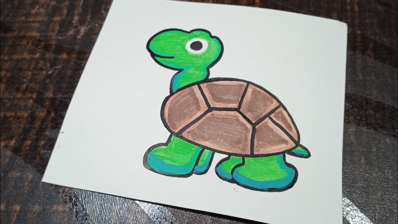 How to color a cute turtle 🐢 by water based acrylic colour || #coloring #art 