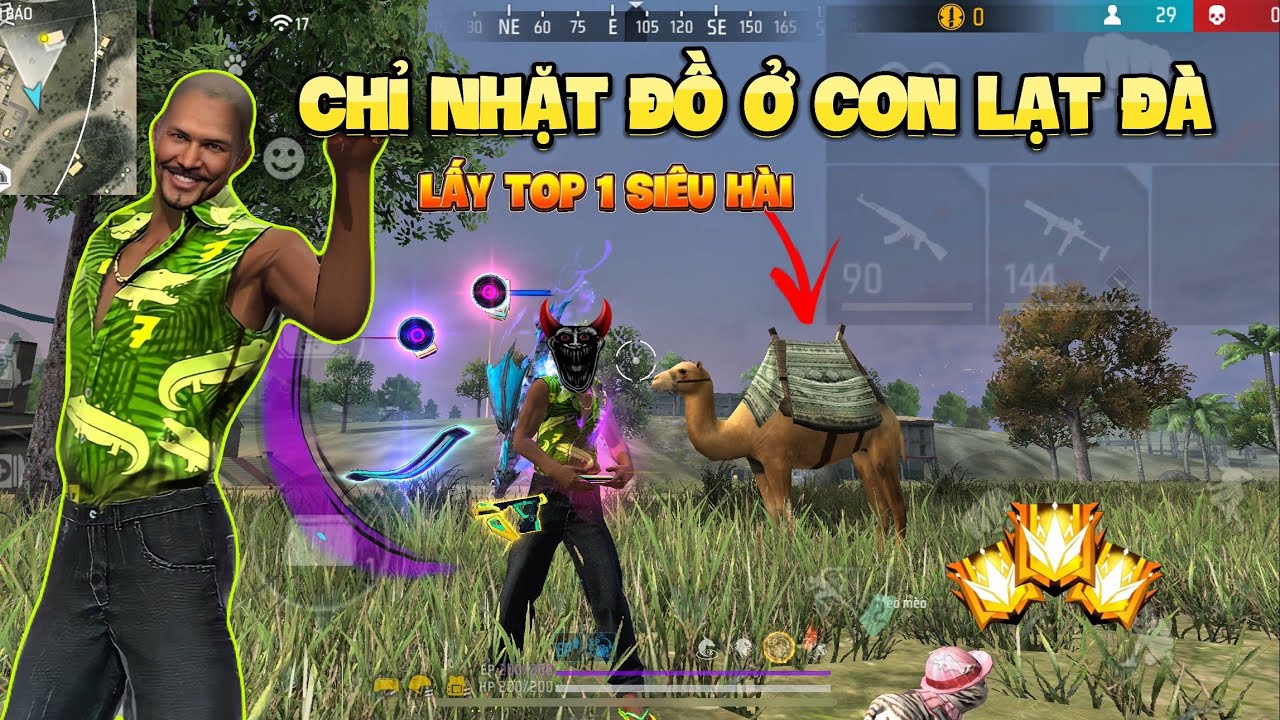 Thử Thách Chỉ Nhặt Đồ ở Con Lạt Đà Để Lấy Top 1 ?