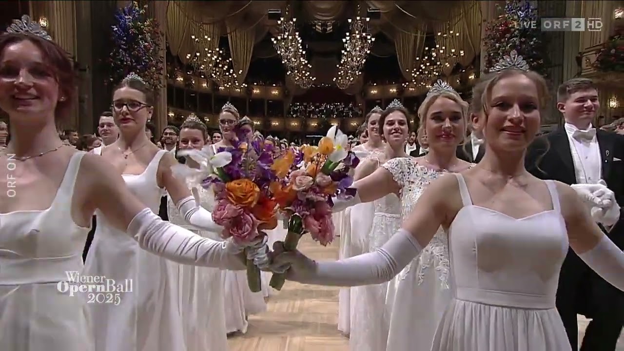 Wiener Opernball 2025 - Einzug der Debütantinnen und Debütanten