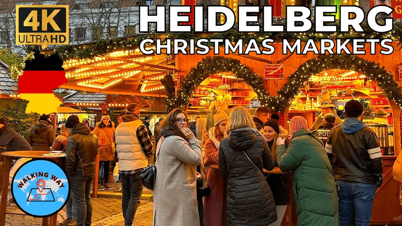 Heidelberg, Germany Christmas Market Walk - 4K 60fps with Immersive Sound & Captions