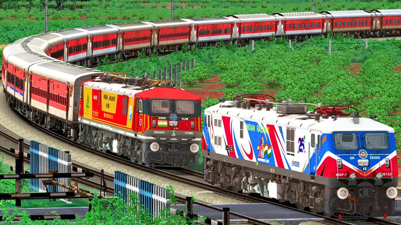 WAG9 to WAP7 LHB TRAIN LOCO CHANGE | BUMPY RAILROAD | Train Simulator | Railwork | NTG GAMING