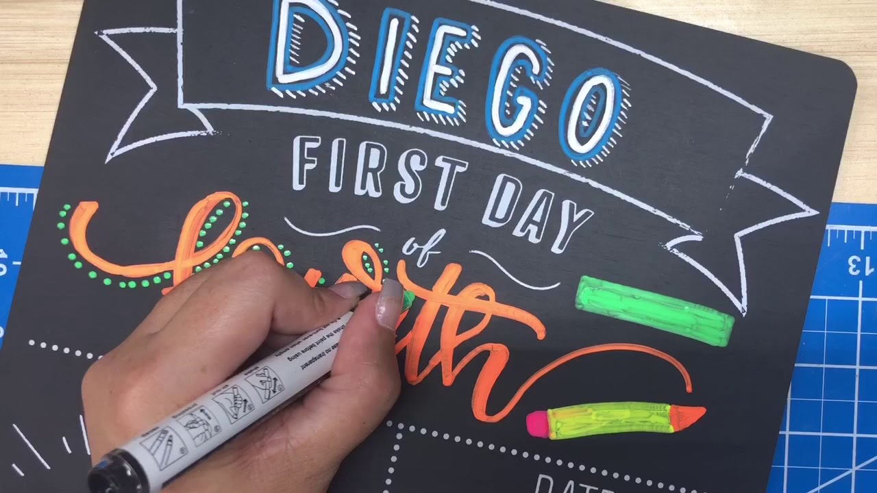 Regreso a Clase Pizarra  Hecho con Marcadores de Tiza moderno