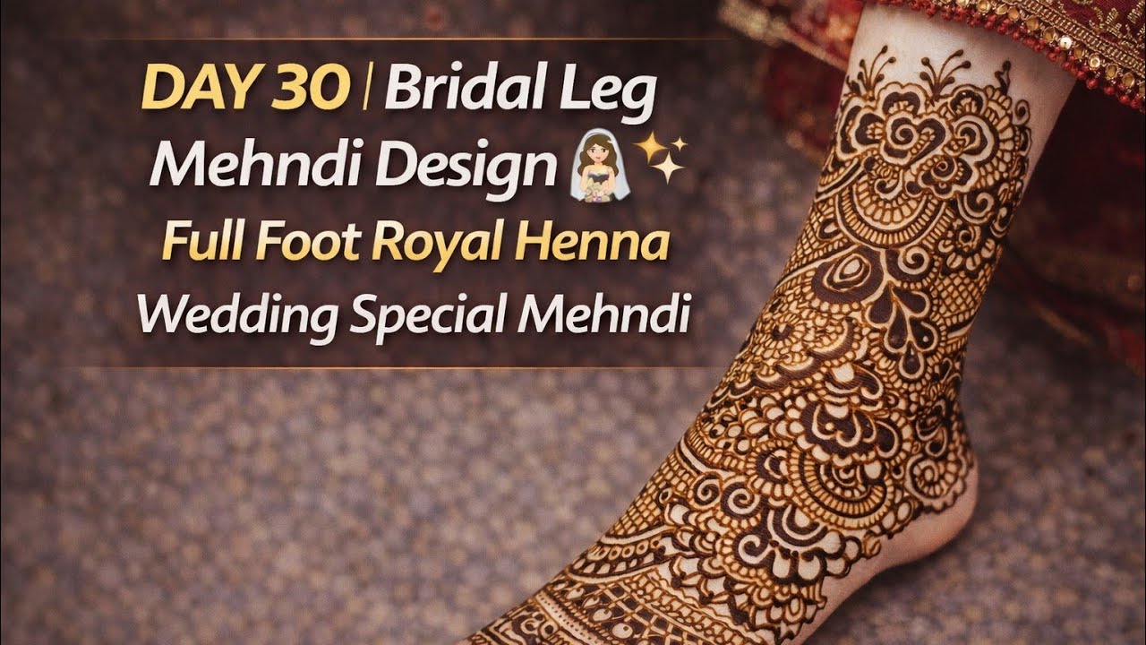 Day 30 | Bridal Leg Mehndi Design | Royal Full Foot Henna