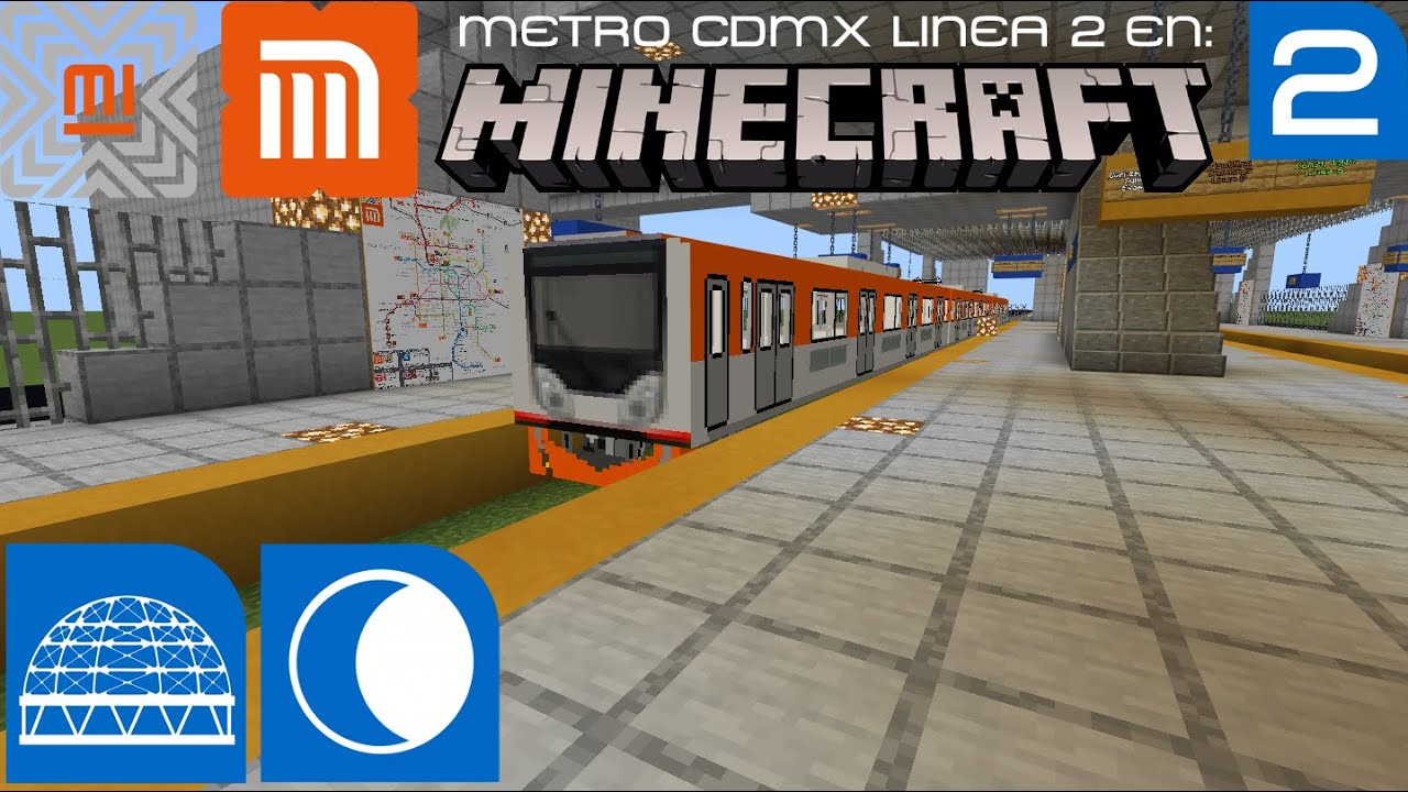 (NUEVO MAPA Minecraft) Metro CDMX Linea 2 CUATRO CAMINOS - TASQUEÑA - Recorrido Completo