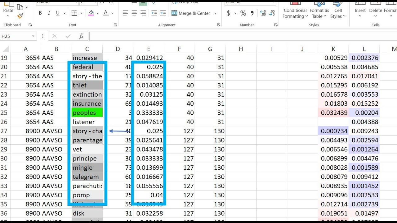 Knime to Excel: Three color gradient for a column using values from a different column
