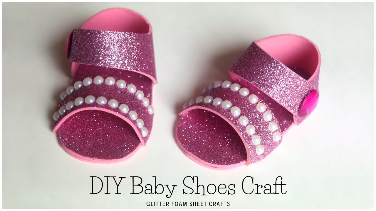 DIY Baby Shoes Craft | Glitter Foam Sheet Craft Ideas
