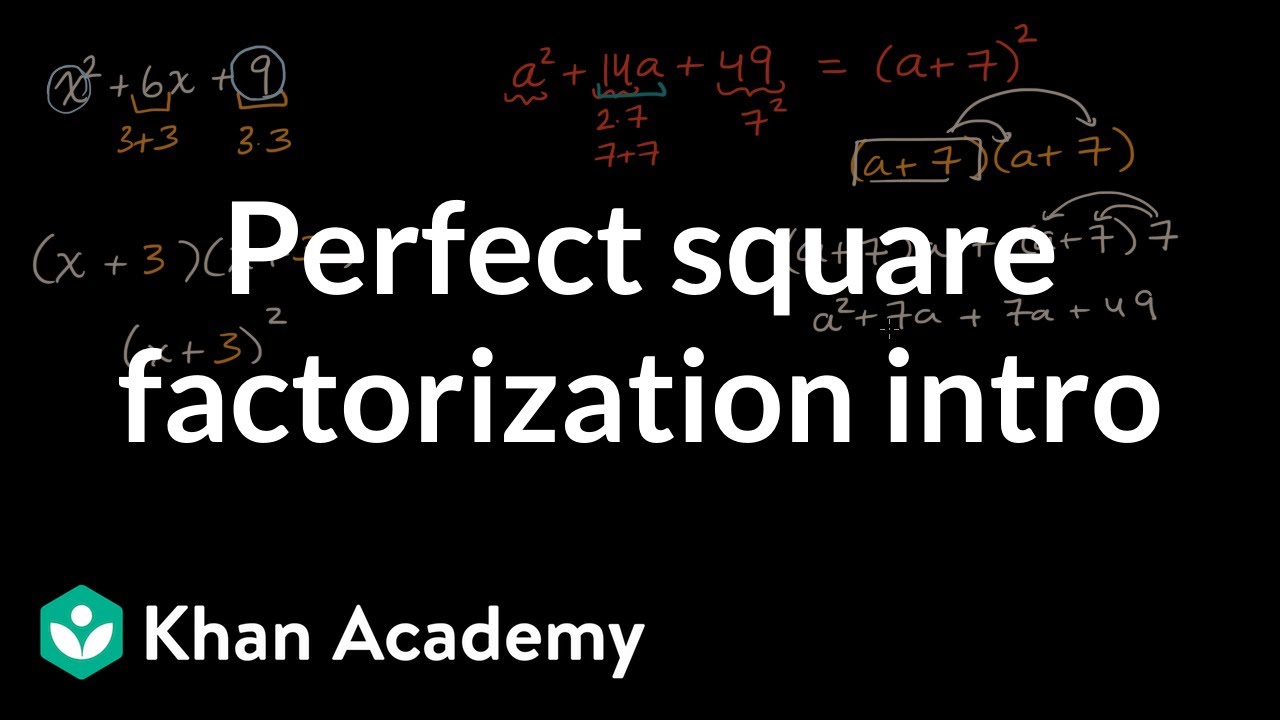 Perfect square factorization intro | Mathematics II | High School Math | Khan Academy