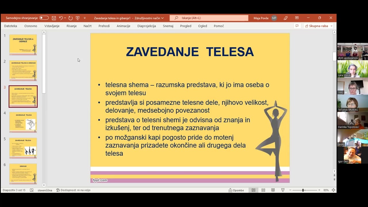 Zavedanje telesa in gibanje