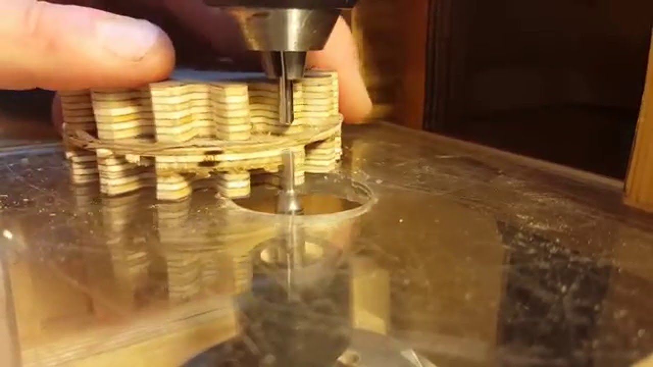 Cutting a wood gear with a pin route