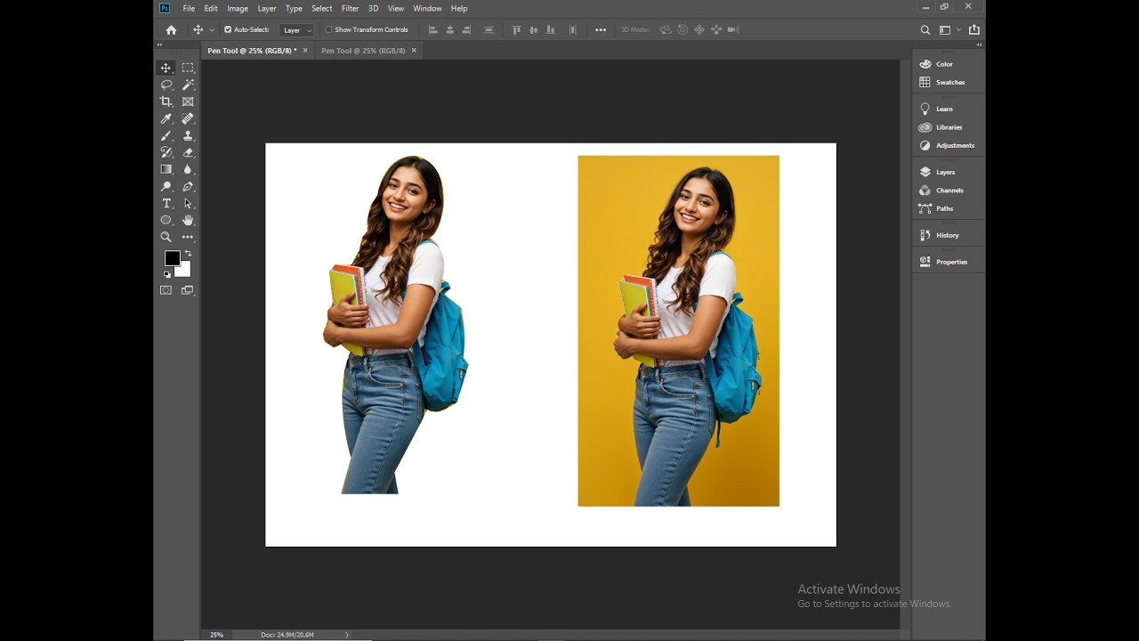 Class # 22 Adobe Photoshop CC 2019 Pen Tool_Pen Tool Uses on Shape_Path_Make Selection_Curve_Line