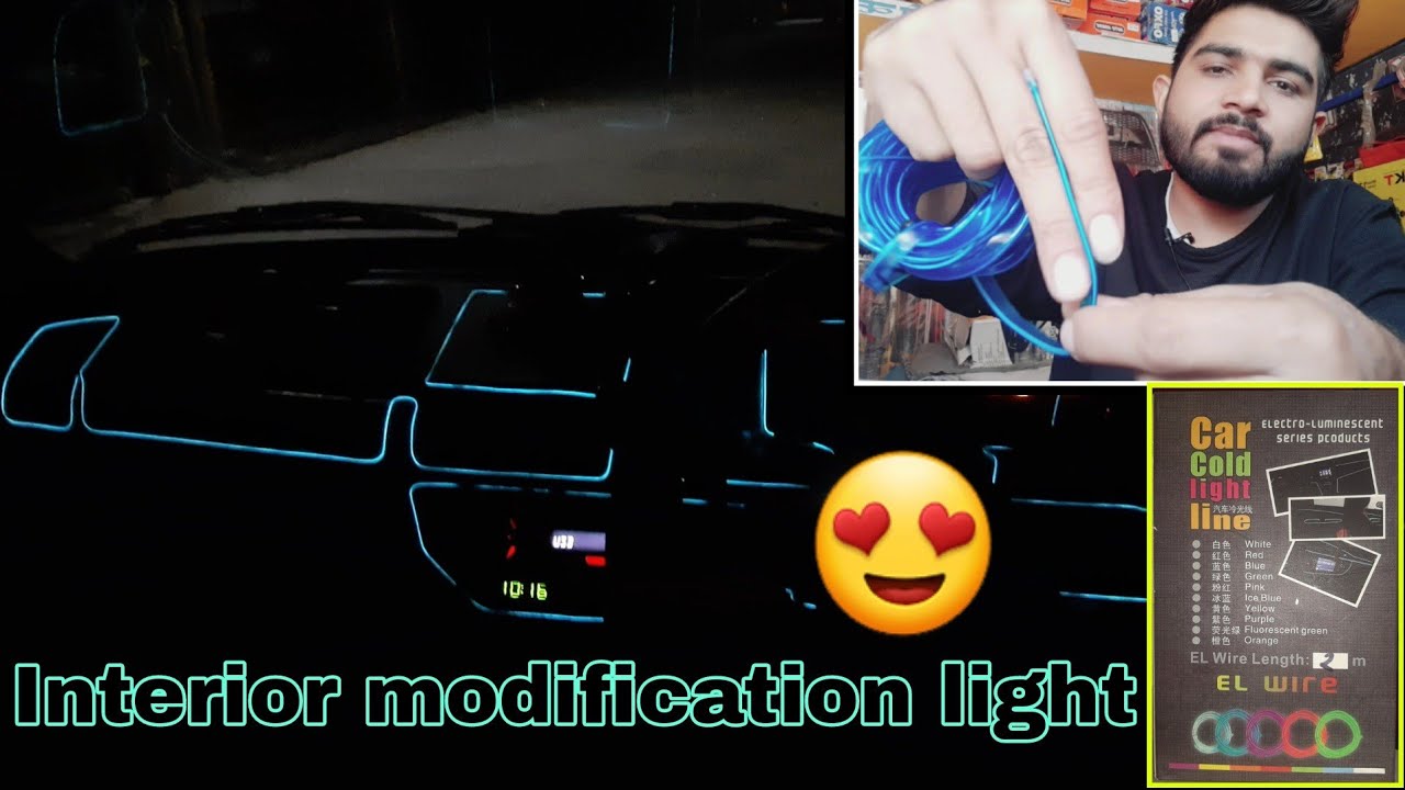 Car interior glow light, Car interior light strip installation, Car interior ambient light