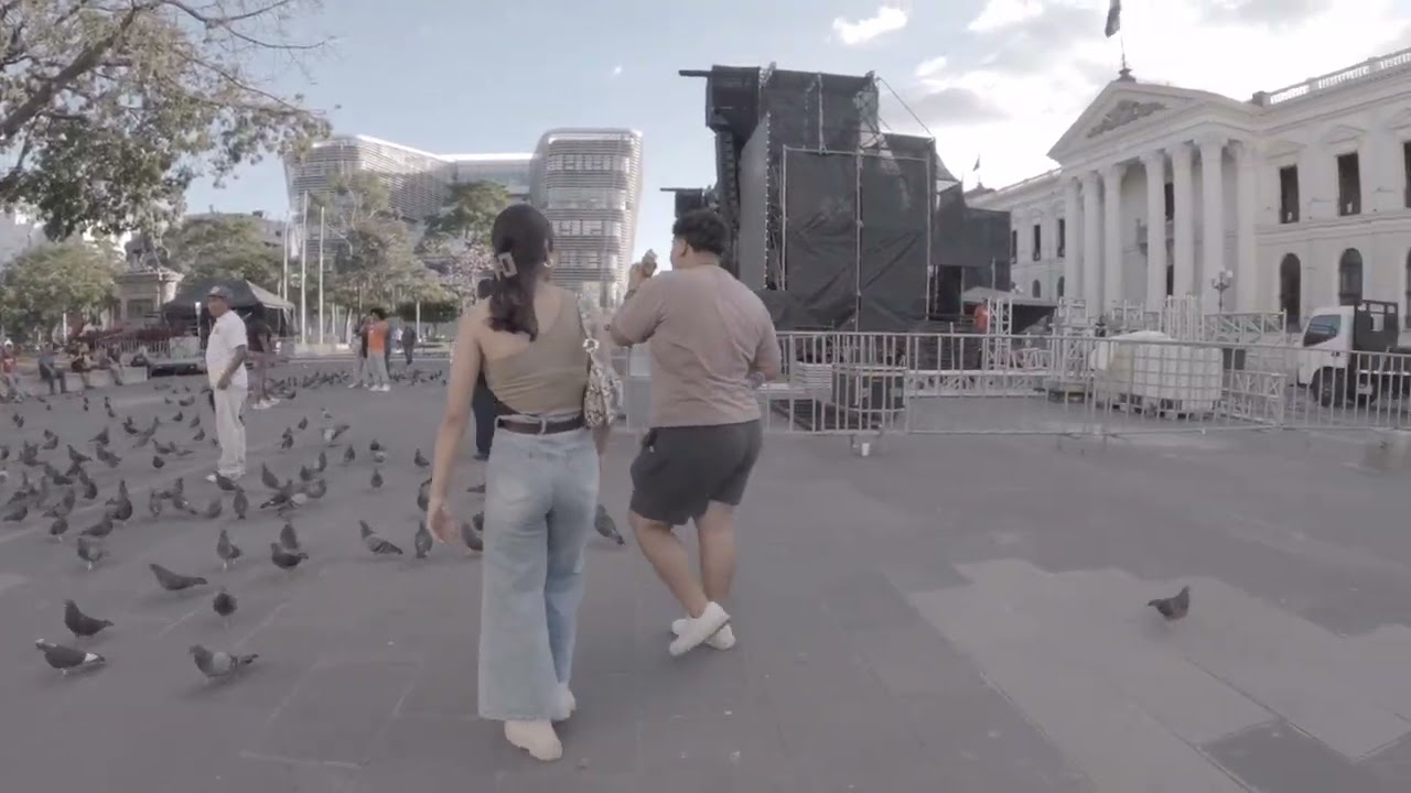 Una tarde en el Centro Histórico en San Salvador . 