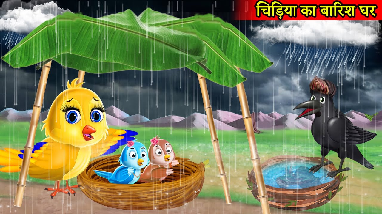 जंगल में बारिश का कहर | Tuni Chidiya Birds Kahani |Tuni chidiya wala cartoon| hindi cartoon |kartoon