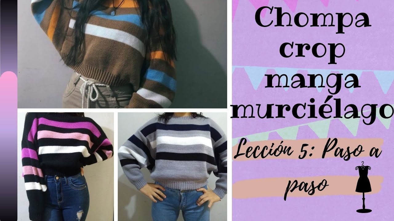 Paso a paso de chompa crop juvenil/ Lecciones 