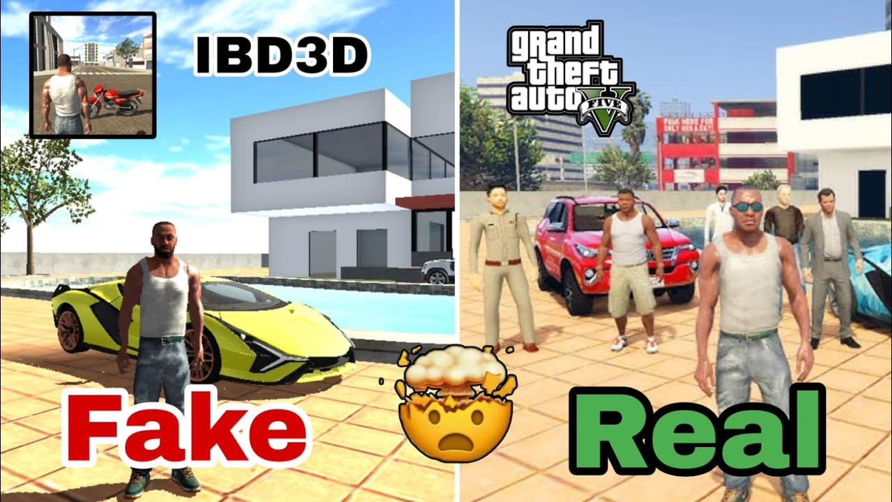 GTA 5 Vs indian bike driving 3d | fake and real | comparison |😘🤯😱