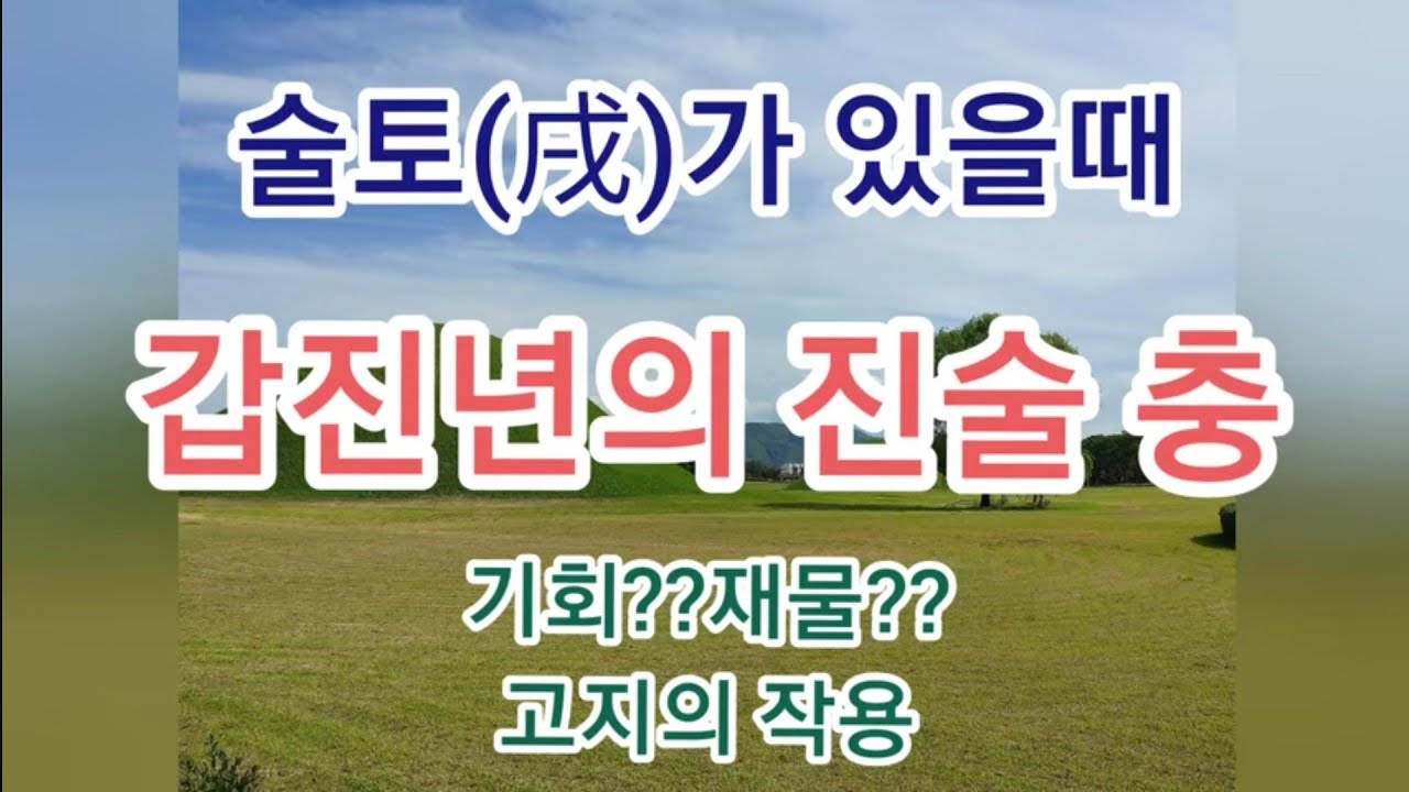 술토가 있을때-갑진년의 진술충 재물의창고