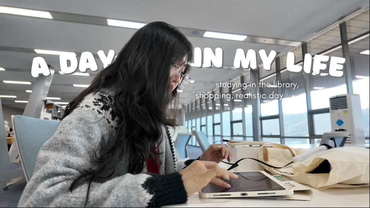 Living Alone in Seoul | Day in My Life as a Student 👩🏻‍💻 studying in the library, shopping