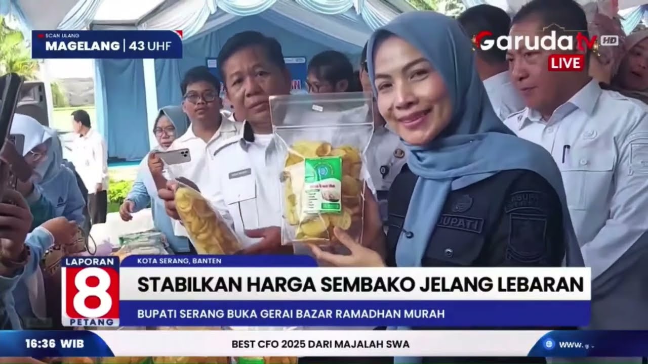 STABILKAN HARGA SEMBAKO MAHAL DIPASARAN, BUPATI SERANG BUKA GERAI BAZAR RAMADHAN MURAH