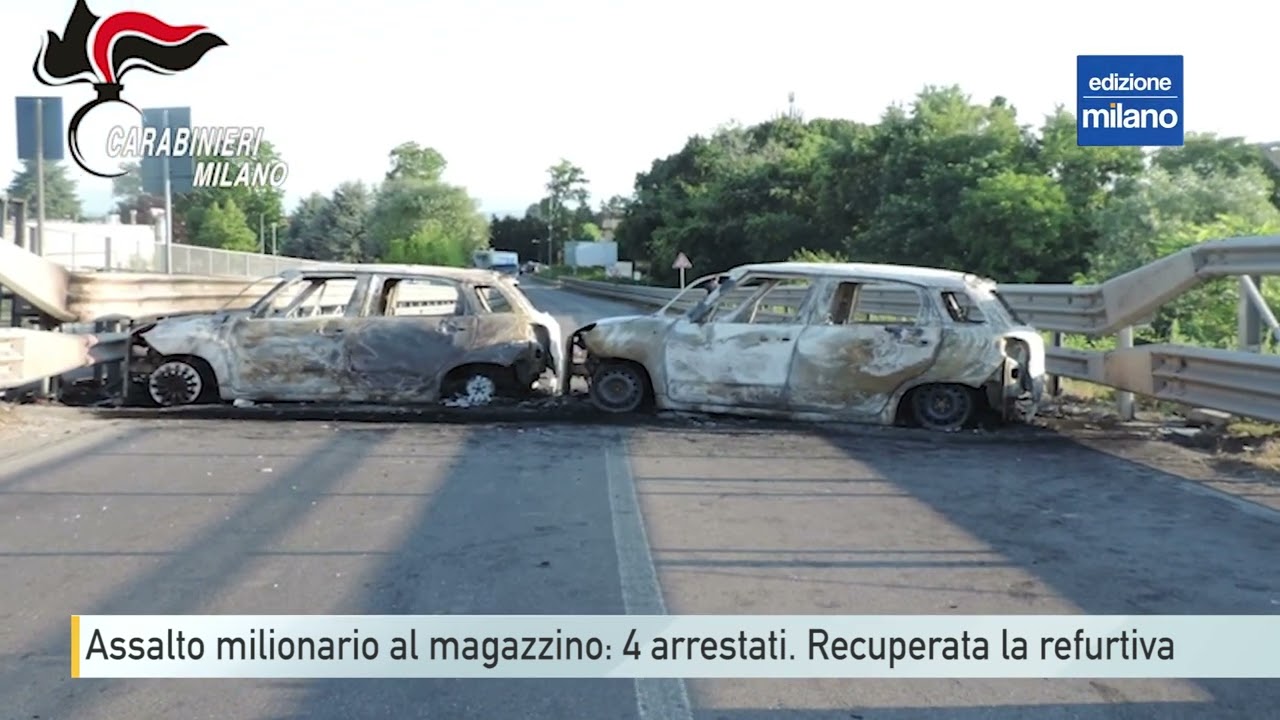 Assalto milionario al magazzino: 4 arrestati. Auto rubate per bloccare la strada