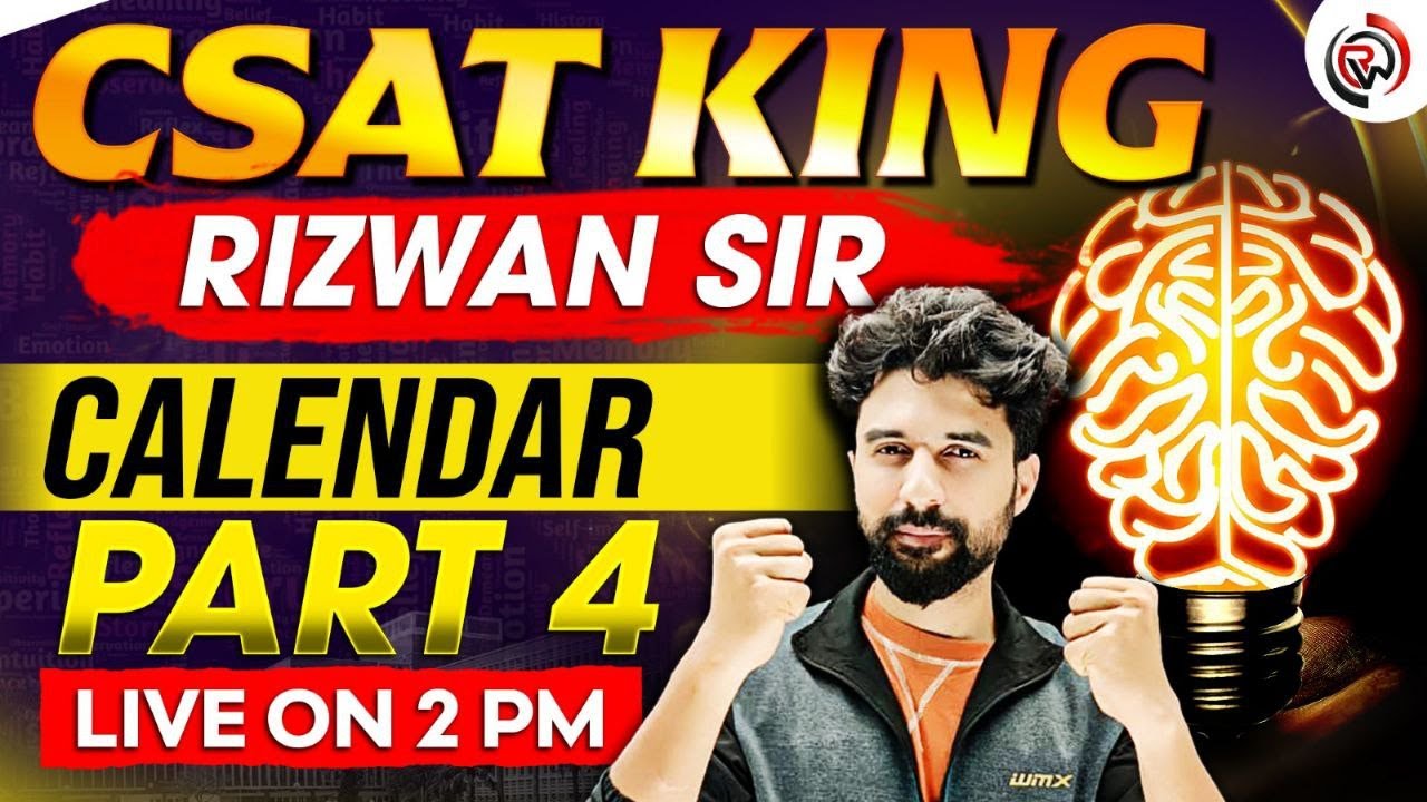 CSAT Calendar Part 4 | Calendar Tricks & Concepts | Live Class | CSAT 2026 | CSAT King Rizwan Sir
