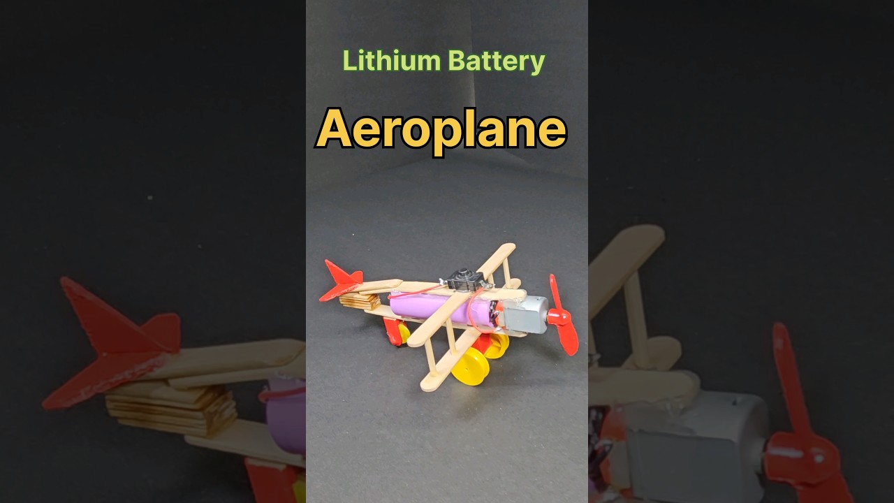 Lithium Battery Airplane  🤠  Amazing Aeroplane  #diy #shorts  #ytshorts
