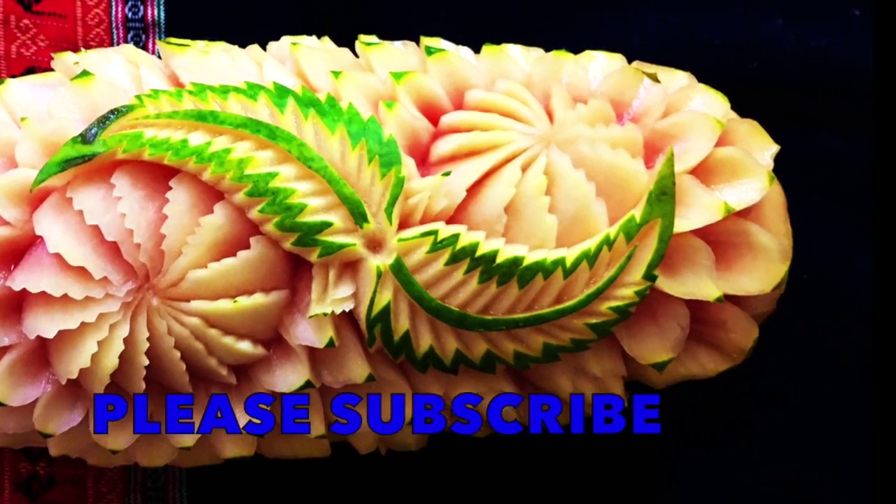 How to carving mixed basic design in papaya By Chef NAMTARN