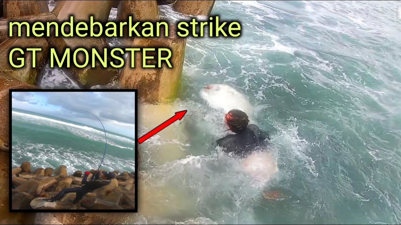 Pemancing NEKAT‼️ Strike monster GT shore jigging bali | HFB32 part 3