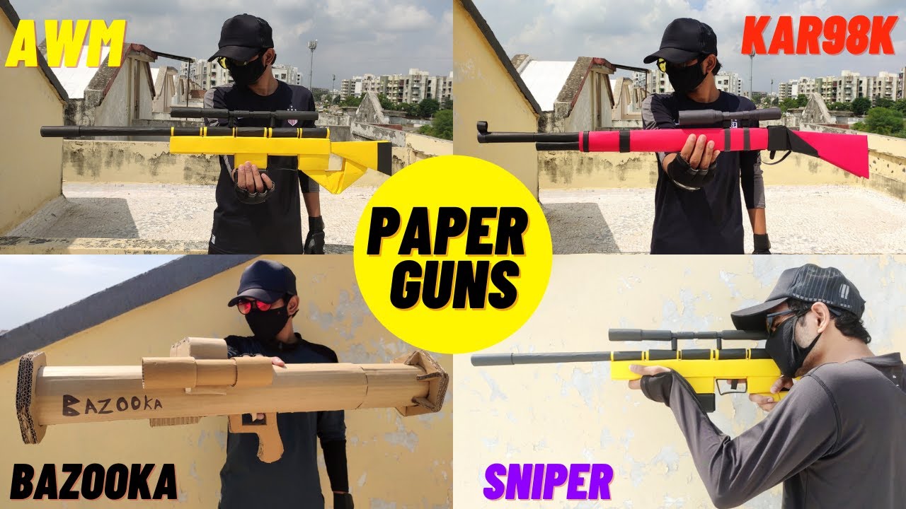 Paper Gun | How To make Paper Gun | Origami Easy Gun | AWM | Kar98k | Bazooka | Paper Pistol