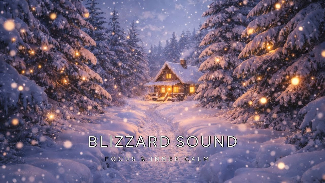 🌙 Snowstorm at Night ❄️ Winter Ambience for Deep Sleep & Anxiety Relief