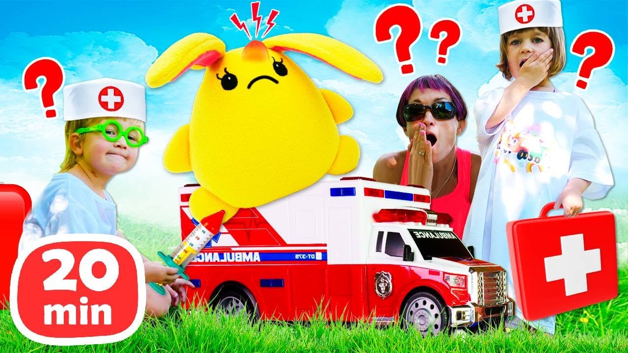 Giochiamo con il coniglietto Lucky di peluche: curiamo i giocattoli!