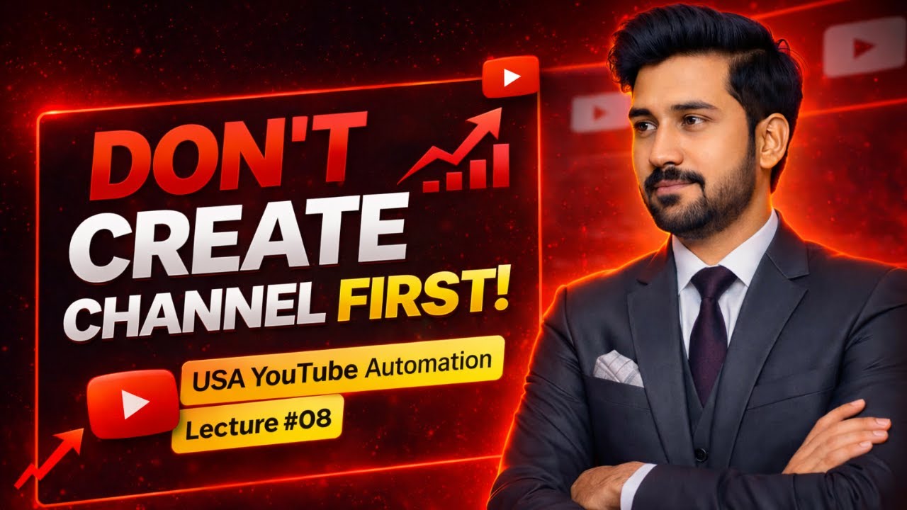 FREE YouTube Automation Course 2026 | Lecture 08 | USA Based Channel Creation (Practical)