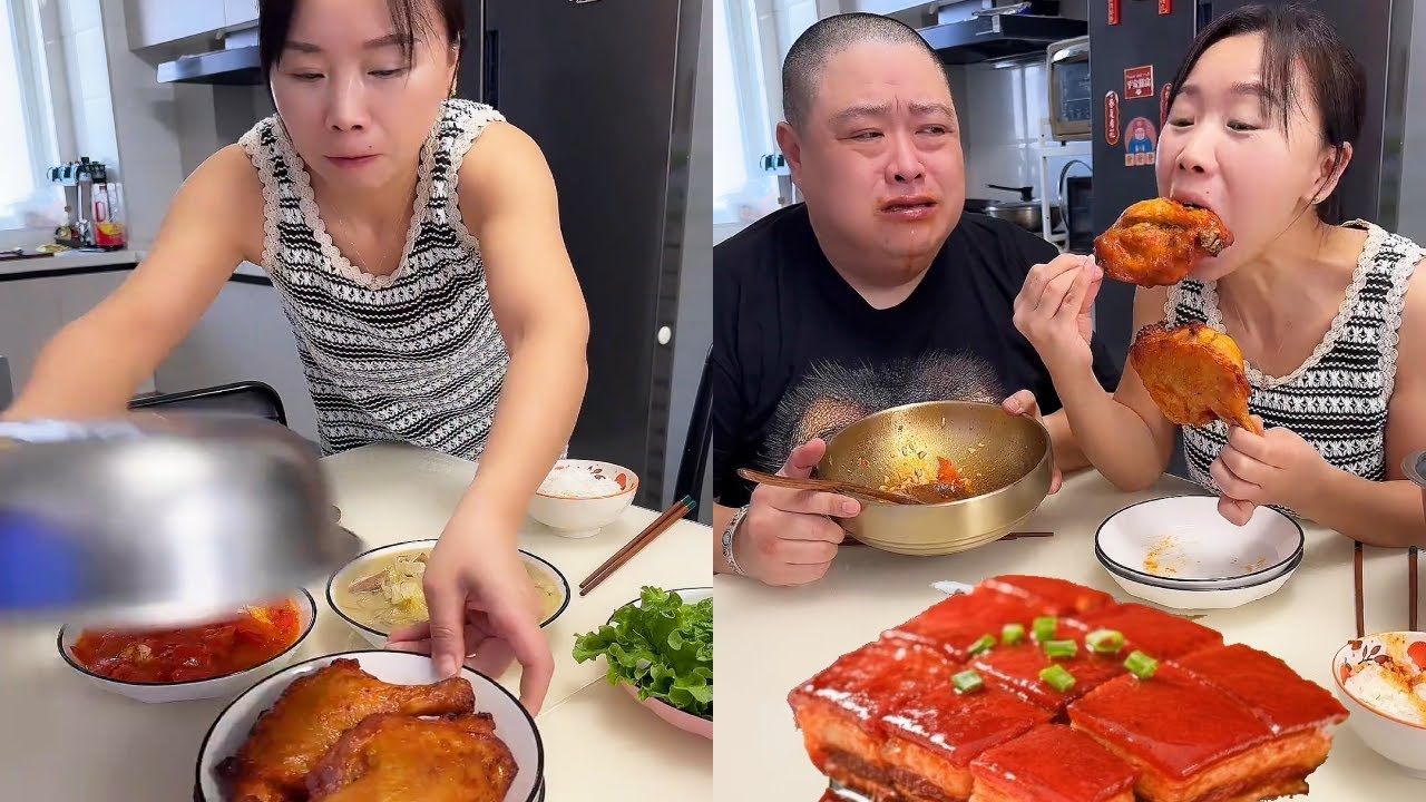 小氣老公自以為聰明，其實碗底藏有大雞腿，他最後只能看我吃【胖嫂美食】