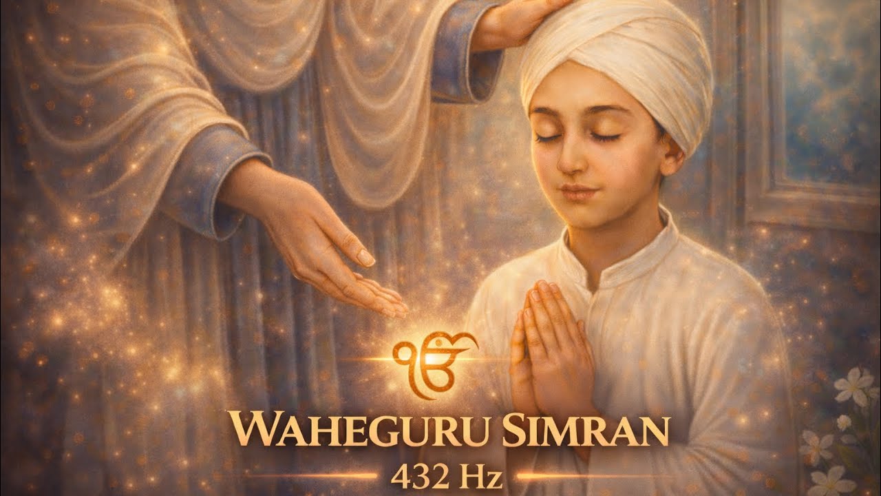 Peaceful and mindful meditation (Waheguru Simran) at 432hz (DNA Repair)