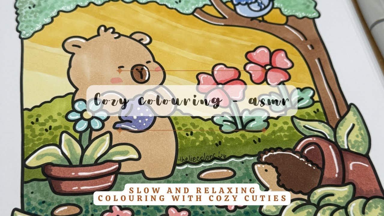 ASMR - Cozy Colouring | Dopamine Colouring | Cozy Cuties by Coco Wyo
