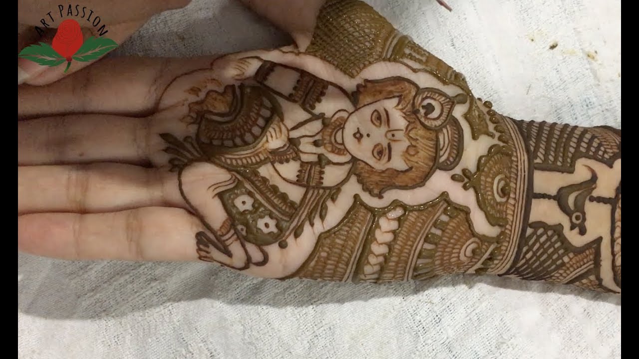 how to draw baal gopal with bridal mehendi design : featuring artist Jigisha