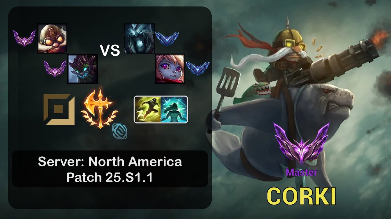 Corki ADC + Maokai vs Karthus + Poppy - NA Master - Patch 25.S1.1