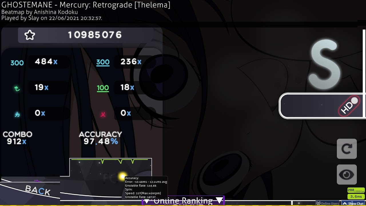 [osu!] GHOSTEMANE - Mercury: Retrograde [Thelema] +HD FC