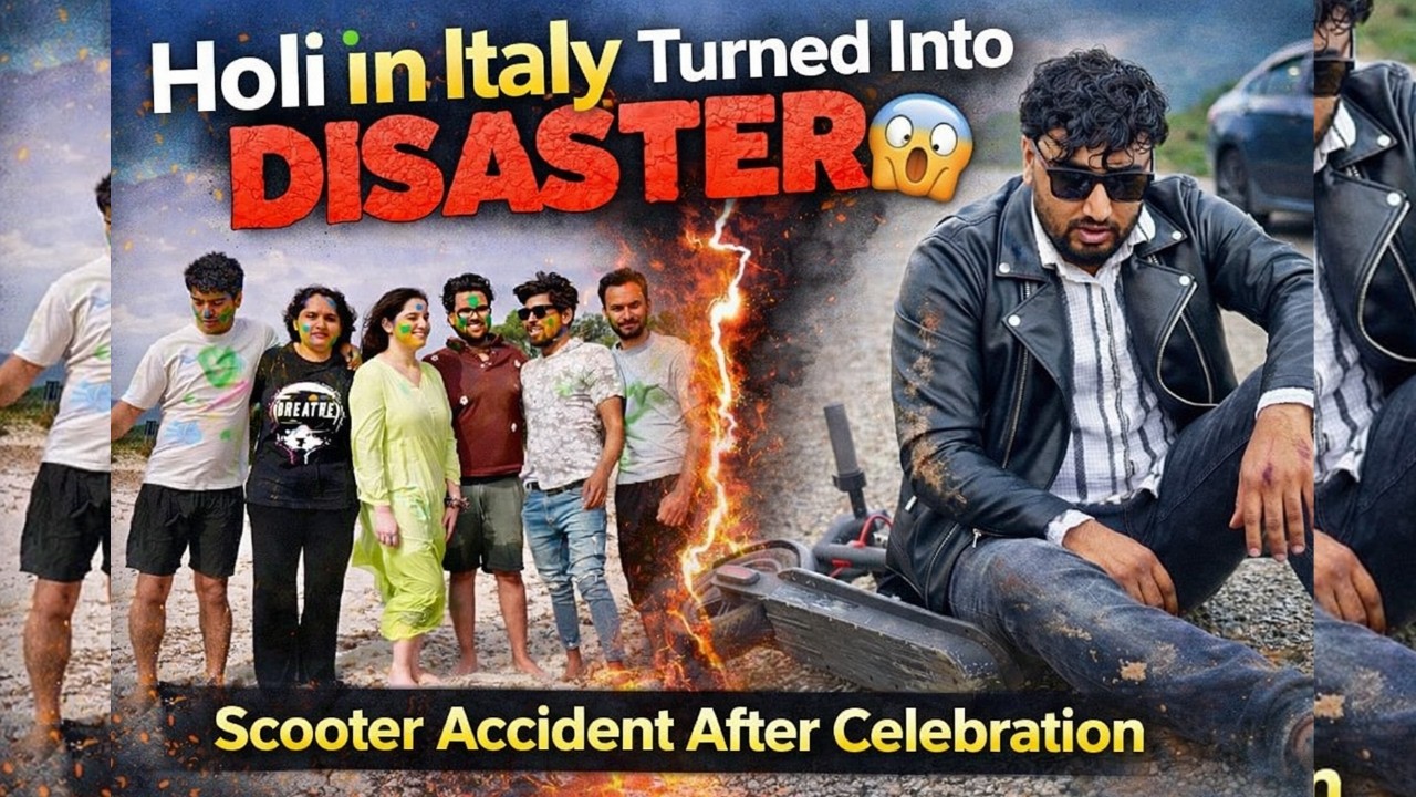 We Celebrated Holi in Italy… Then 3 Accidents Happened 😳